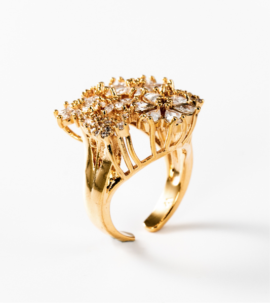 kostbares Bouquet | Ring, 24 Karat vergoldet #BIGAG005