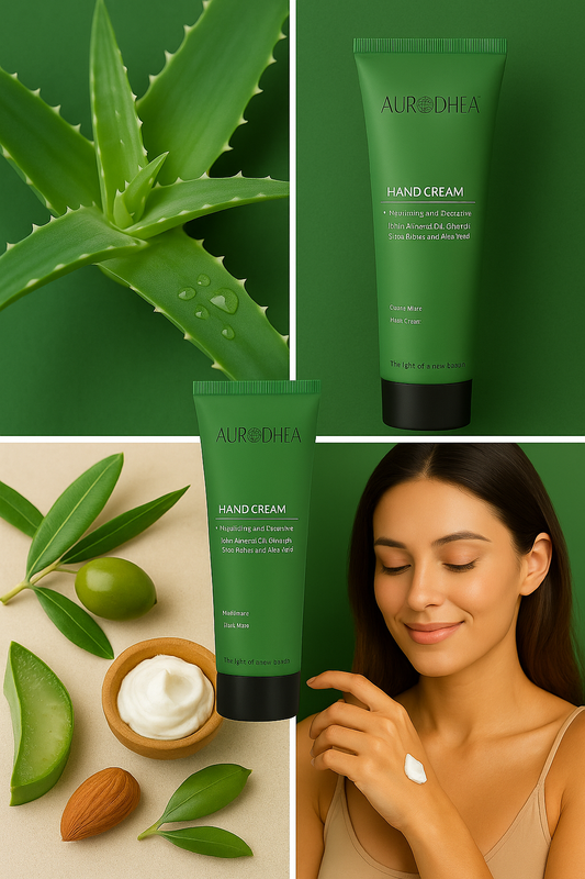 Handcreme mit Aloe Vera 
Angereichert mit Mandelöl, Olivenöl & Sheabutter #CR31B #CU27B