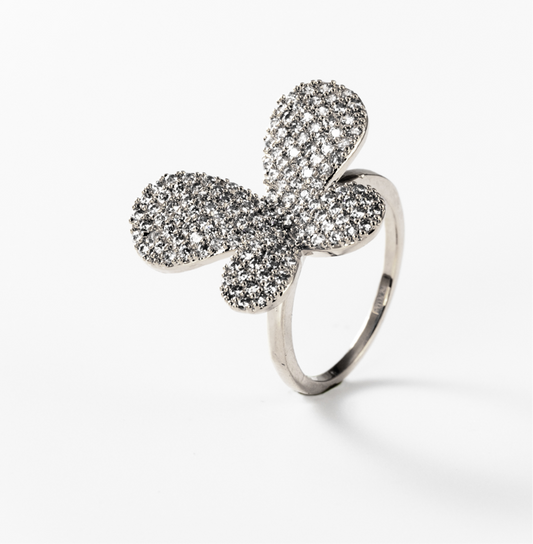 Schmetterling | Ring, rhodiniert #BIGAS028