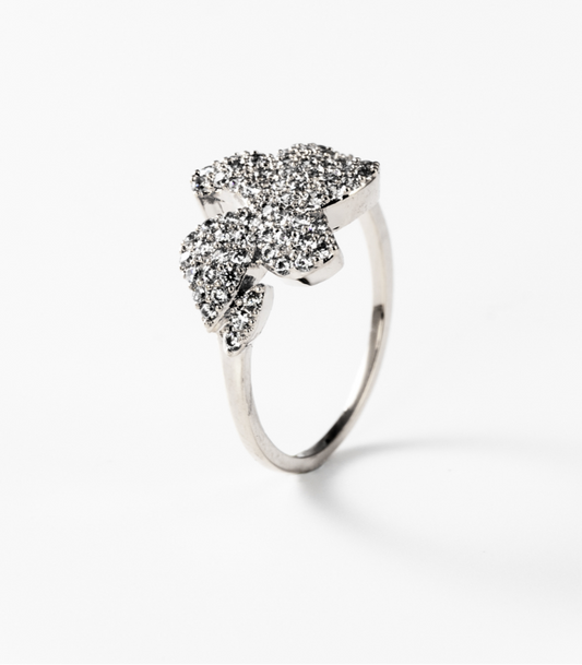 Flower | Ring, rhodiniert #BIGAS057