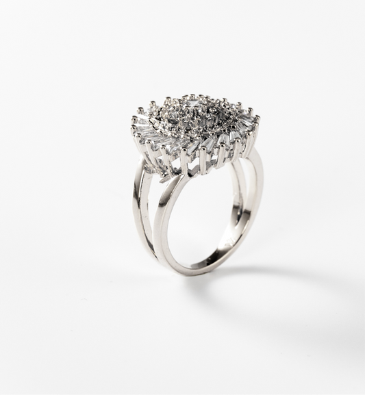 glänzender Wirbel | Ring, rhodiniert #BIGAS036
