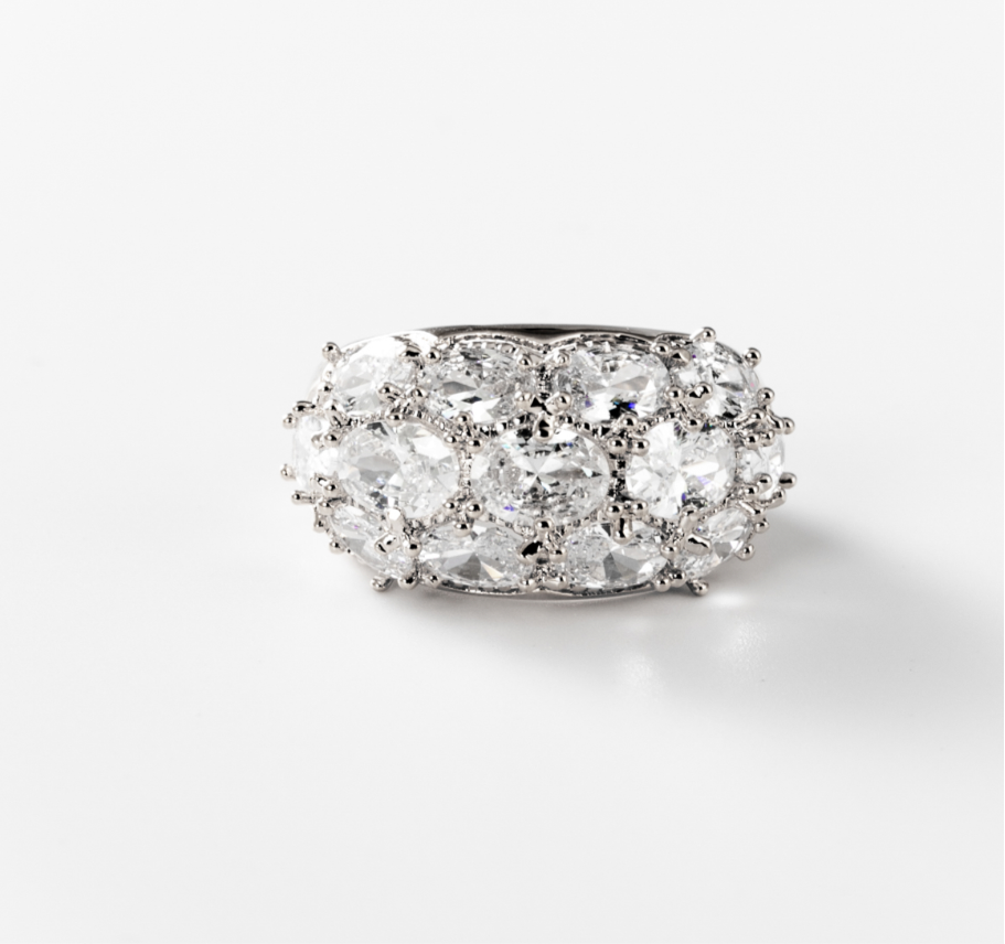 Sturm der Diamanten | Ring, rhodiniert #BIGAS034