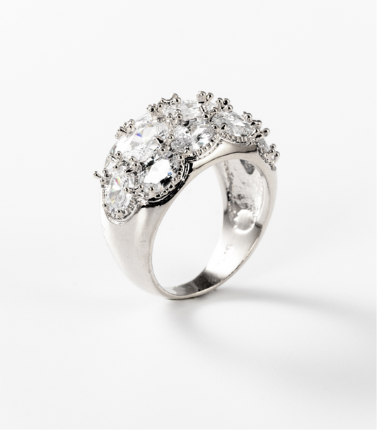 Sturm der Diamanten | Ring, rhodiniert #BIGAS034