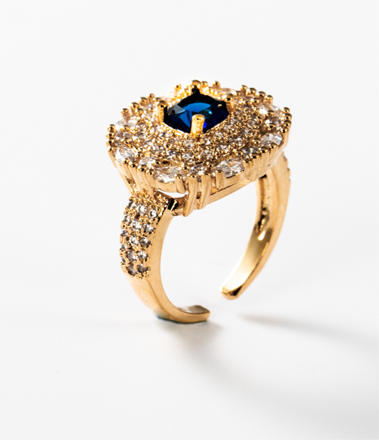 Deep Blue | Ring, 24 Karat vergoldet #BIGAG024