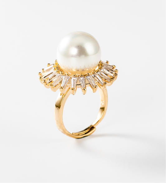 Sonnenperle | Ring, 24 Karat vergoldet #BIGAG004