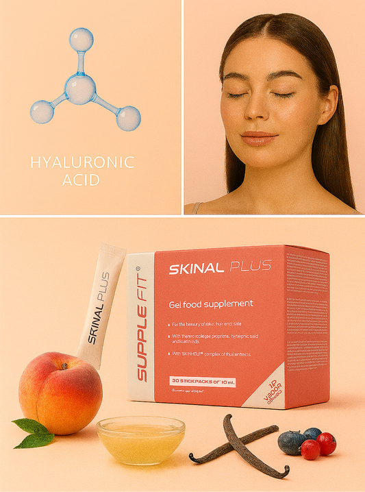 SKINAIL PLUS – Nahrungsergänzungsmittel in Gelform für Haut, Haare & Nägel 
Mit dem patentierten Komplex SKINHELP™ #INTB031