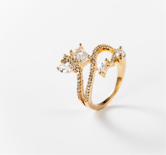 glänzendes Geflecht | Ring, 24 Karat vergoldet #BIGAG058