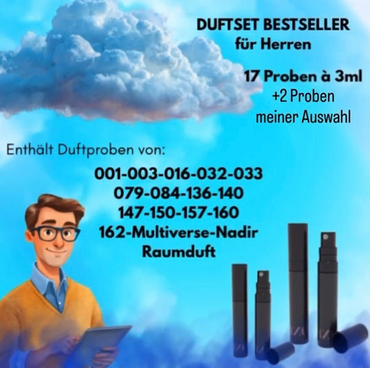 Herren-Duftset mit 17proben + 2