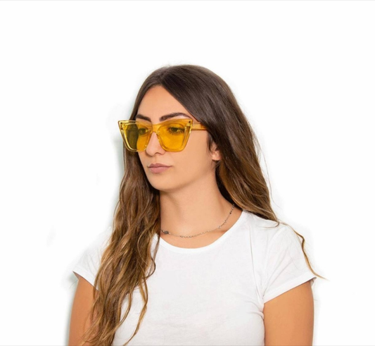 Sonnenbrille „Square Ketty“ – Shiny Yellow  #KL0064