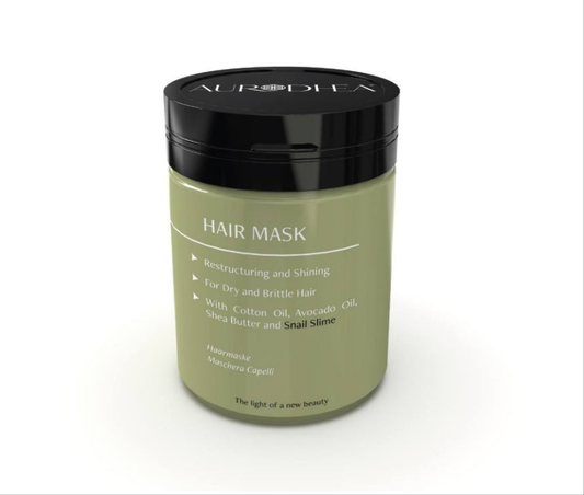 Haarmaske mit Schneckenschleim 
Angereichert mit Baumwollöl, Avocadoöl & Sheabutter #BV05B