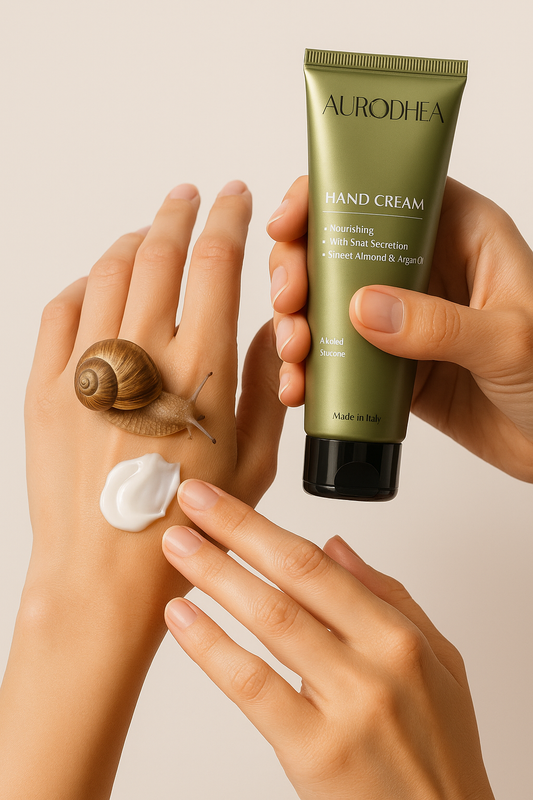 Handcreme mit Schneckenschleim 
Angereichert mit Sheaöl, Süßmandelöl & Arganöl #CR32B #CU26B