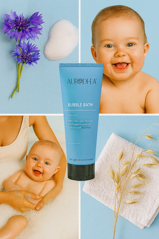 Baby Schaumbad 
Angereichert mit Aloe Vera, Hafer-, Frauenmantel- & Echinaceaextrakt #BB01B