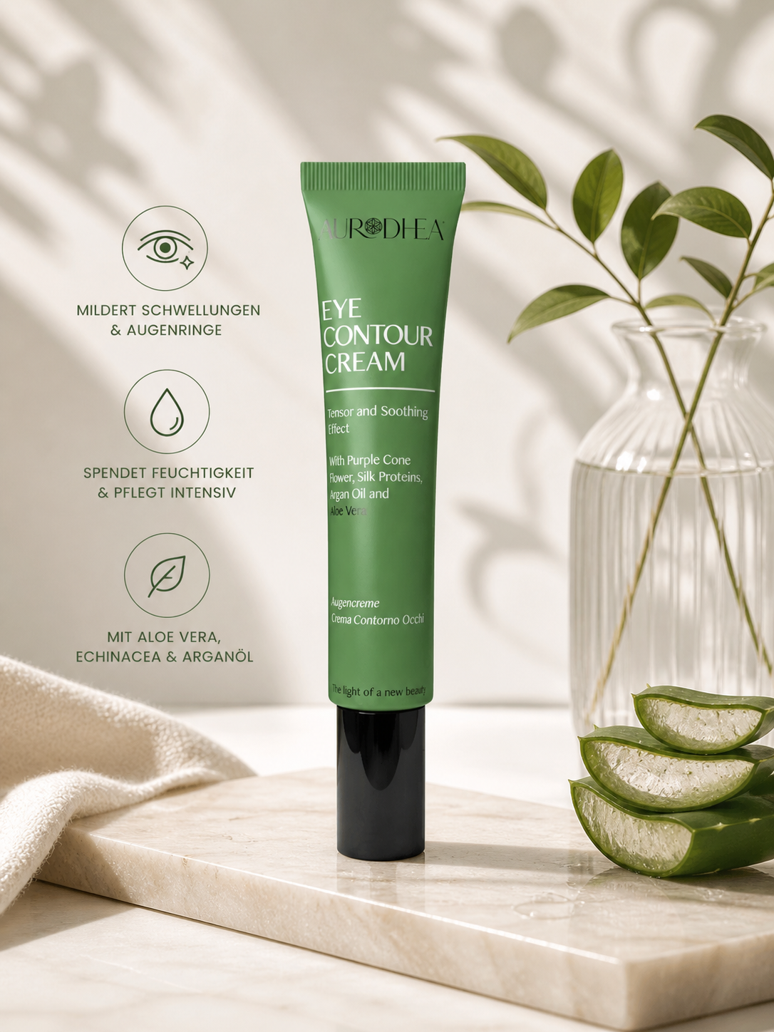 Augencreme mit Aloe Vera 
Angereichert mit Echinacea, Seidenprotein & Arganöl #CR22B