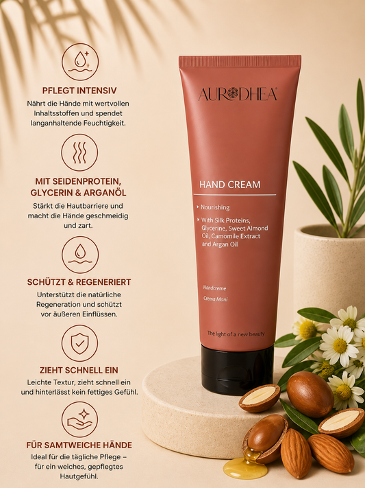 Bio Handcreme mit Arganöl 
Angereichert mit Seidenprotein & Glycerin  #AR05B