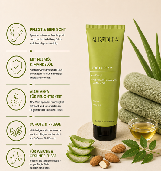 Fußcreme mit Neemöl 
Angereichert mit Aloe Vera & Mandelöl #NM05B #CU41B