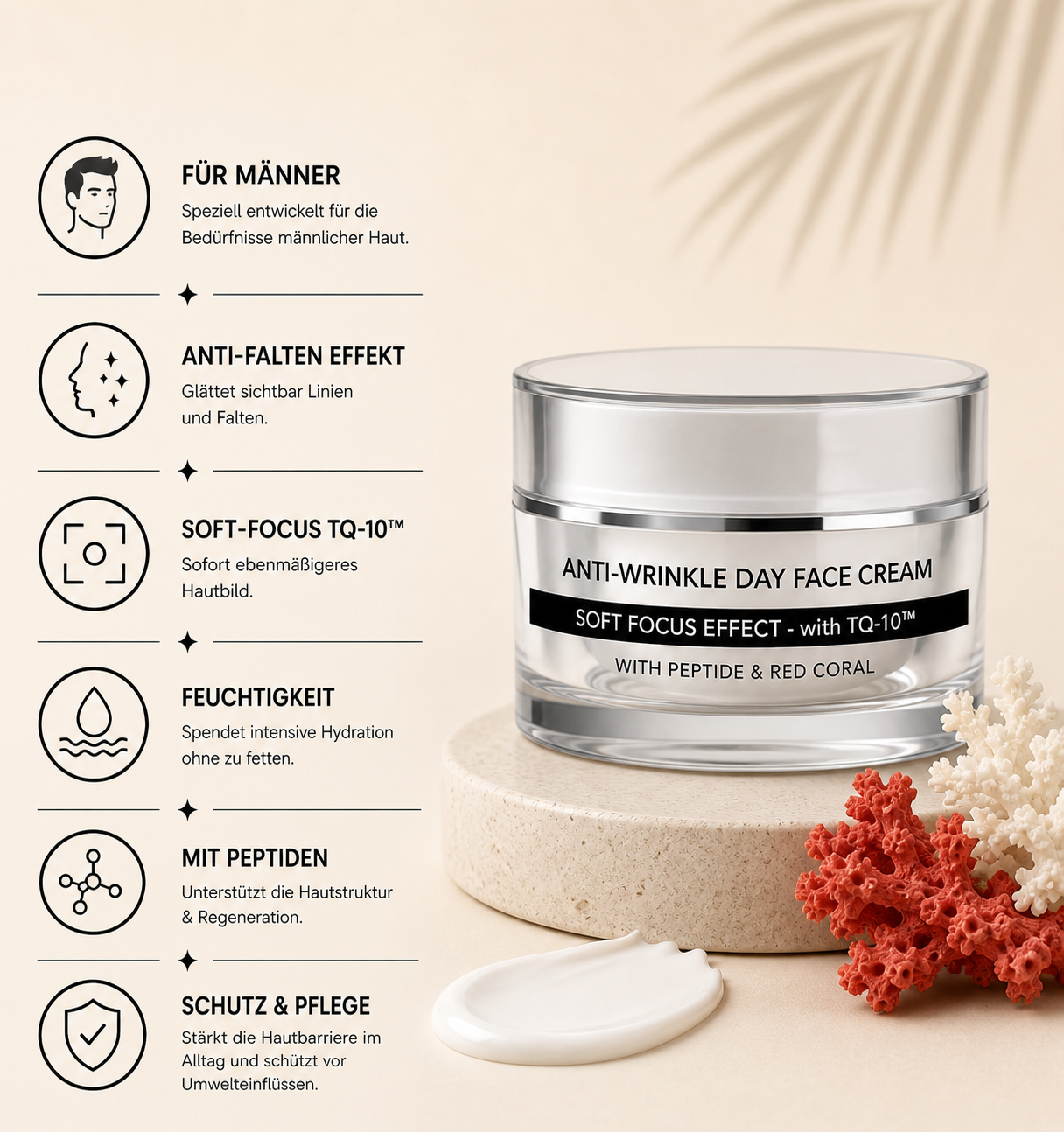 PEPTILUX MEN – ANTI-FALTEN TAGESCREME „SOFT-FOCUS'-EFFEKT MIT TQ-10™  #LUX007