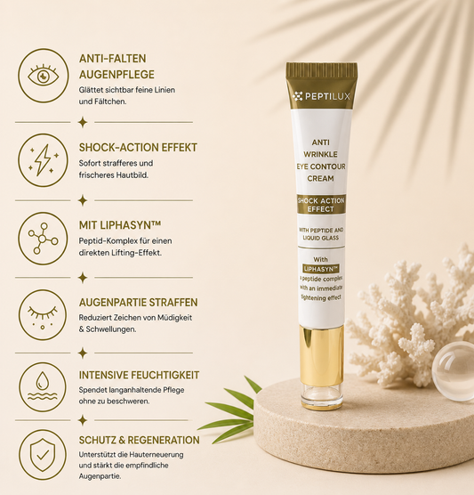 PEPTILUX – ANTI-FALTEN AUGENCREME „SHOCK ACTION&QUOT;-EFFEKT MIT LIPHASYN™  #LUX001