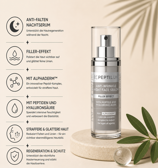 PEPTILUX – ANTI-FALTEN-NACHTSERUM „FILLER-EFFEKT' MIT ALPHADERM™  #LUX005