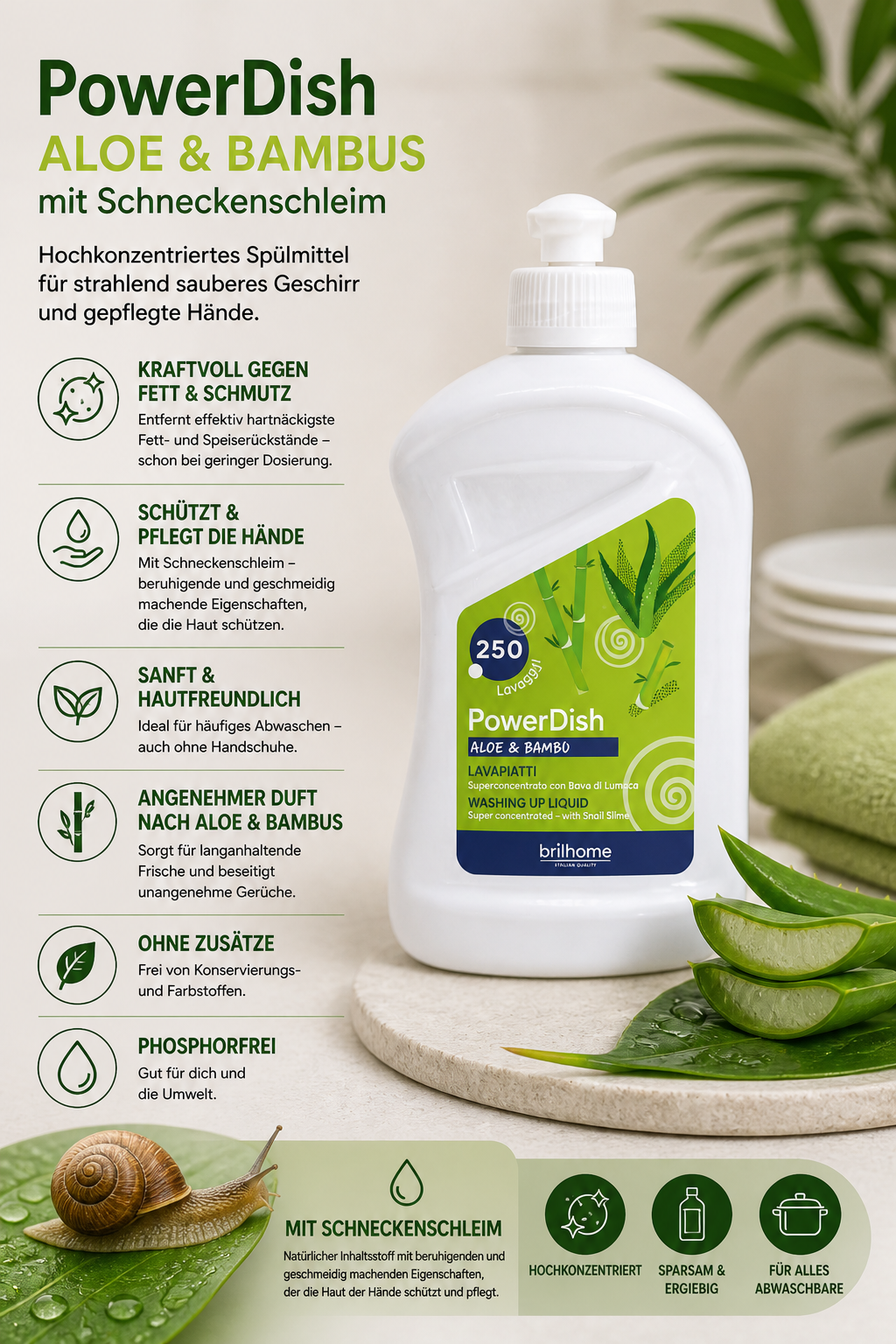 PowerDish „Aloe & Bambus“ (mit Schneckenschleim)  #BH0005