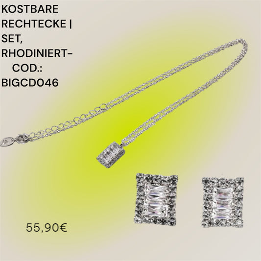 KOSTBARE RECHTECKE | SET, RHODINIERT -COD.: BIGCD046