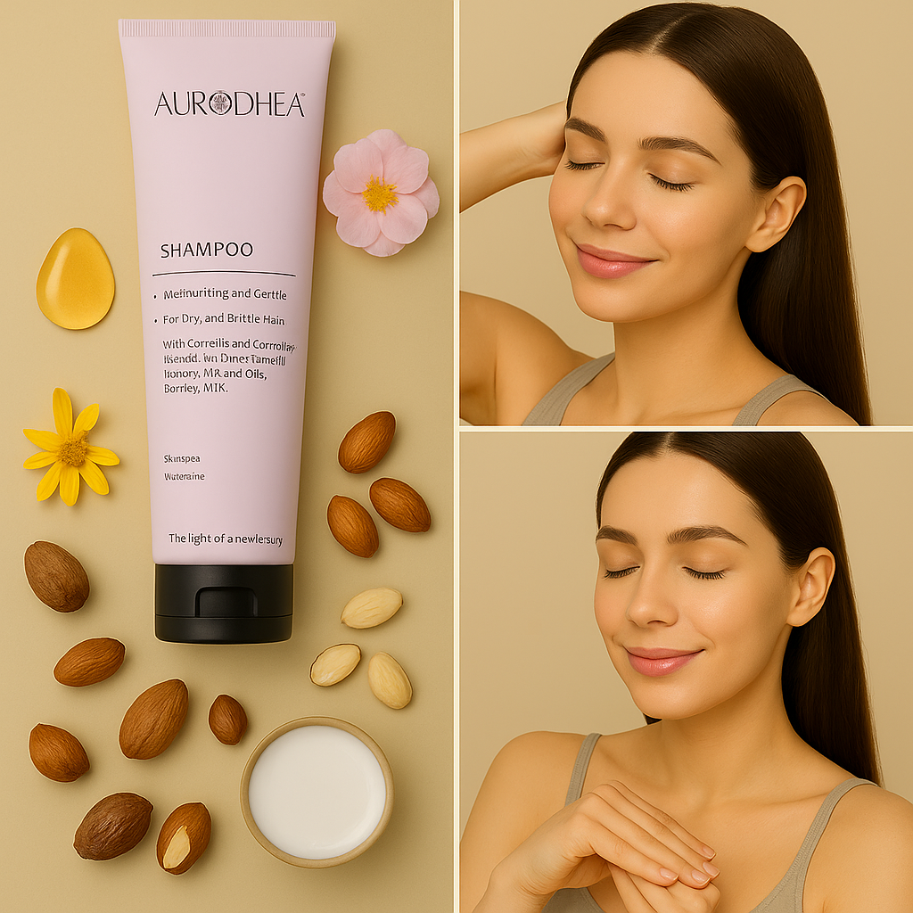 Shampoo mit Eselsmilch 
Mit Vitamin E, Extrakten aus Kamelie & Kamille, Shea- & Mandelöl, Panthenol  #LA03B