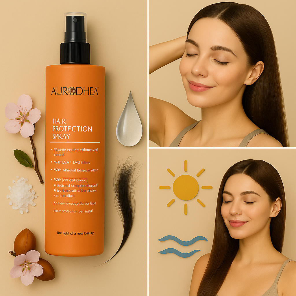 Sonnenschutzspray für Haare zum Schutz vor Chlor- & Salzwasser 
Mit dem patentierem Komplex SHINEJUICE™ #SOL26