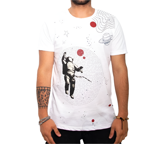Cotton-Rich Basic T-Shirt, weiß – Space  <COT0013-1>